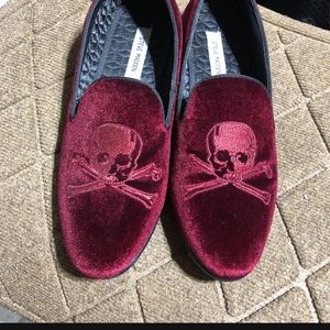 COPY - STEVE MADDEN “Skull & Bones” Velvet Smoking Slippers - Men’s 10.5